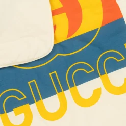 Gucci Gifts*Ivory & Blue Cotton Interlocking G Blanket (80cm)