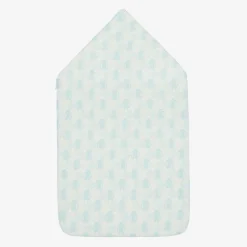 Roberto Cavalli Nests*Ivory & Blue Cotton Monogram Baby Nest (73cm)