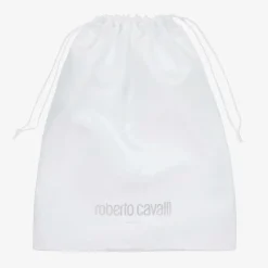 Roberto Cavalli Nests*Ivory & Blue Cotton Monogram Baby Nest (73cm)