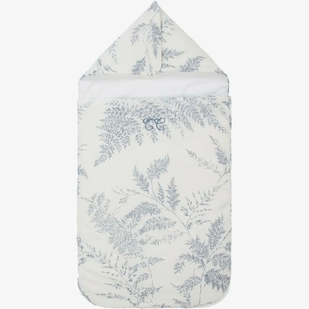 Tartine et Chocolat Nests*Ivory & Blue Linen Baby Nest (83cm)