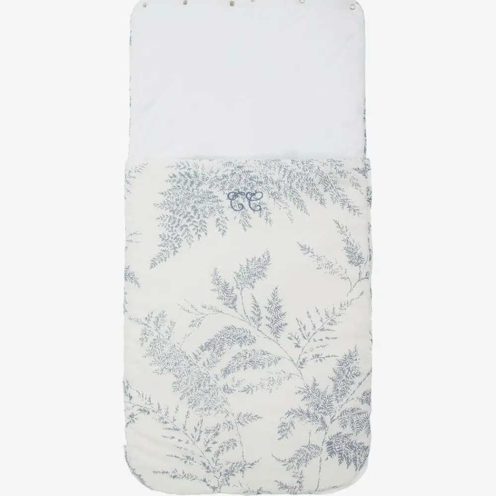 Tartine et Chocolat Nests*Ivory & Blue Linen Baby Nest (83cm)