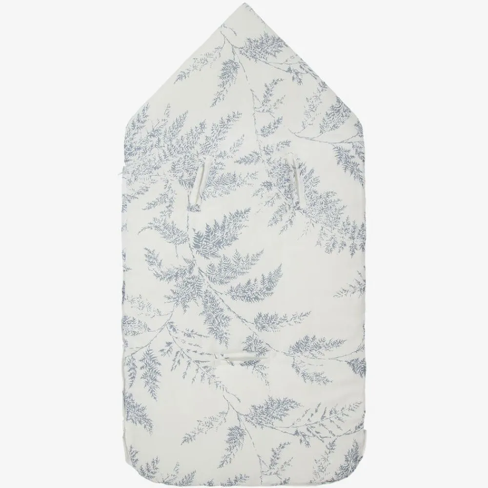 Tartine et Chocolat Nests*Ivory & Blue Linen Baby Nest (83cm)