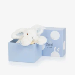 Doudou et Compagnie Toys*Ivory & Blue Plush Bunny Soft Toy (16cm)