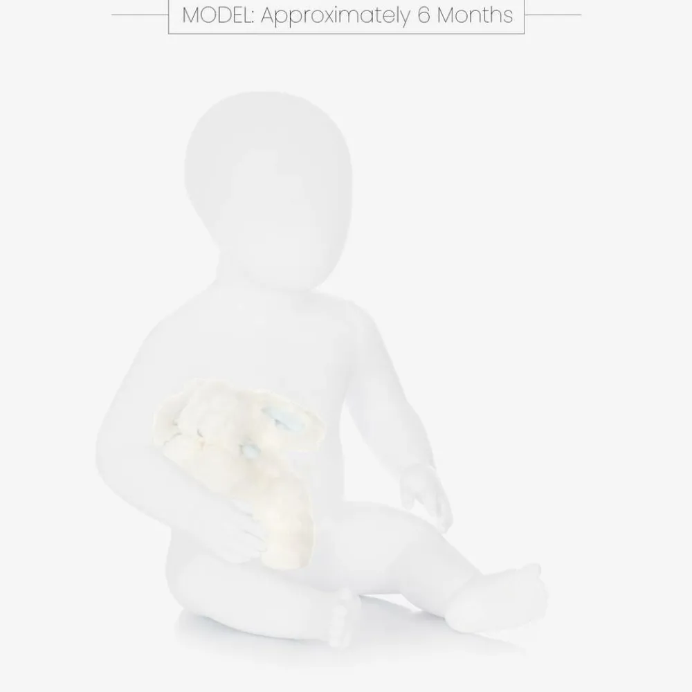 Doudou et Compagnie Toys*Ivory & Blue Plush Bunny Soft Toy (16cm)