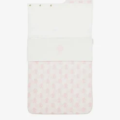 Roberto Cavalli Nests*Ivory & Pink Cotton Monogram Baby Nest (73cm)