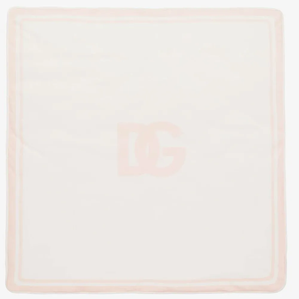 Dolce amp; Gabbana Gifts*Ivory & Pink Padded DG Blanket (81cm)