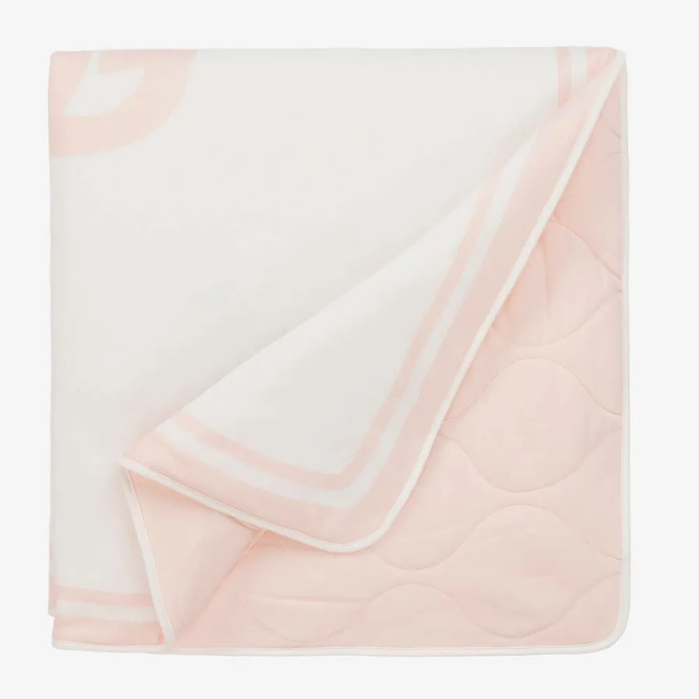 Dolce amp; Gabbana Gifts*Ivory & Pink Padded DG Blanket (81cm)