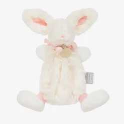 Doudou et Compagnie Sleeping Accessories*Ivory & Pink Plush Bunny Doudou (26cm)