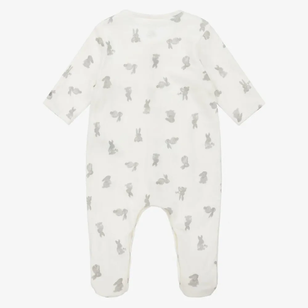 Petit Bateau Babysuits*Ivory Bunny Organic Cotton Babygrow