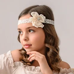 Cute Cute Hair Accessories*Ivory Chiffon Flower Headband