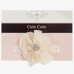 Cute Cute Hair Accessories*Ivory Chiffon Flower Headband