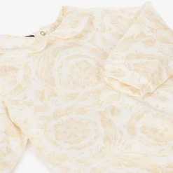 Versace Gifts|Babysuits*Ivory Cotton Babysuit & Hat Set white