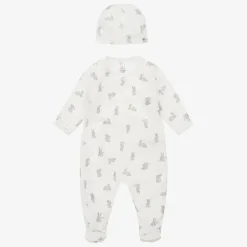 Petit Bateau Babysuits*Ivory Cotton Bunny Babygrow Set