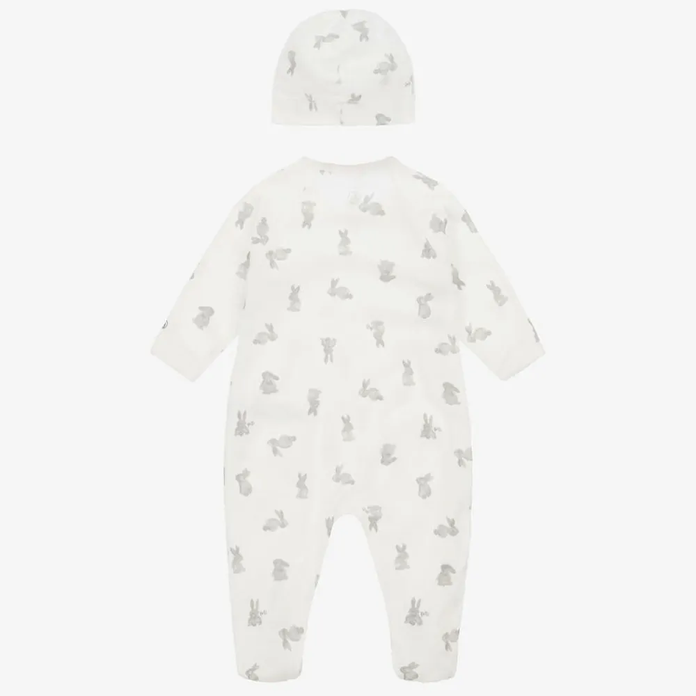 Petit Bateau Babysuits*Ivory Cotton Bunny Babygrow Set
