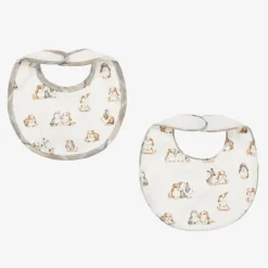 Mayoral Newborn Feeding Accessories*Ivory Cotton Bunny Bibs (2 Pack)