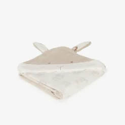 Mayoral Newborn Towels & Robes*Ivory Cotton Hooded Baby Towel (83cm)