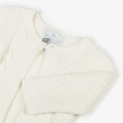 Beau KiD Tops*Ivory Cotton Knit Baby Cardigan