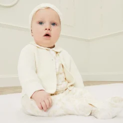 Babidu Tops*Ivory Cotton Knit Cardigan