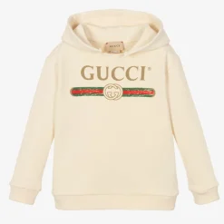 Gucci Tops|Tops*Ivory Cotton Logo Hoodie