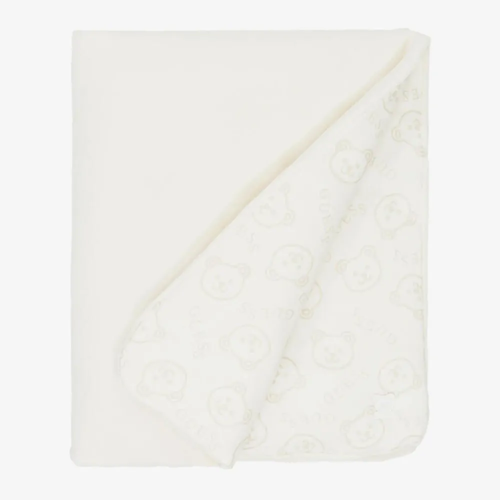 Guess Blankets & Shawls*Ivory Cotton Teddy Bear Blanket (92cm)