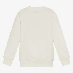 Moschino Kid-Teen Tops*Ivory Cotton Teddy Bear Sweatshirt