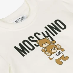 Moschino Kid-Teen Tops*Ivory Cotton Teddy Bear Sweatshirt