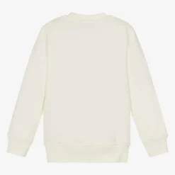 Moschino Kid-Teen Tops|Tops*Ivory Cotton Teddy Bear Sweatshirt