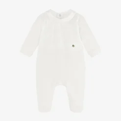 Pureté Du... Bébé Babysuits*Ivory Cotton Velour Babygrow