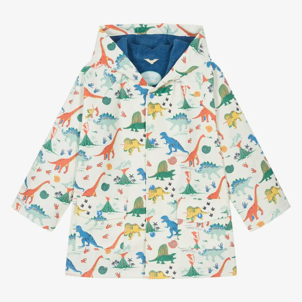 Powell Craft Coats & Jackets*Ivory Dinosaur Print Raincoat
