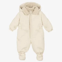 Burberry Snowwear*Ivory Down Padded Baby EKD Snowsuit Soap