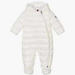 Moncler Enfant Snowwear|Snowwear*Ivory Down Padded Indro Puffer Snowsuit