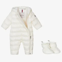 Moncler Enfant Snowwear|Snowwear*Ivory Down Padded Indro Puffer Snowsuit