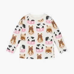 Stella McCartney Kids Tops*Ivory Farm Animal Organic Cotton Top