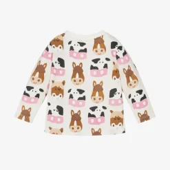 Stella McCartney Kids Tops*Ivory Farm Animal Organic Cotton Top