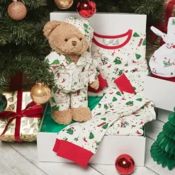 Powell Craft Toys*Ivory Festive Pyjama Teddy Bear (34cm)