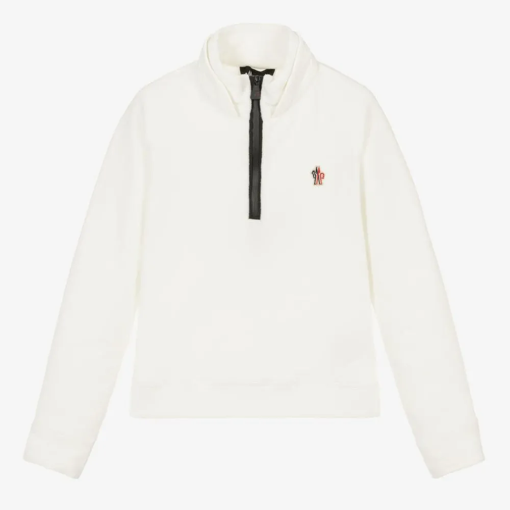 Moncler Enfant Snowwear|Snowwear*Ivory Fleece Zip-Up Top