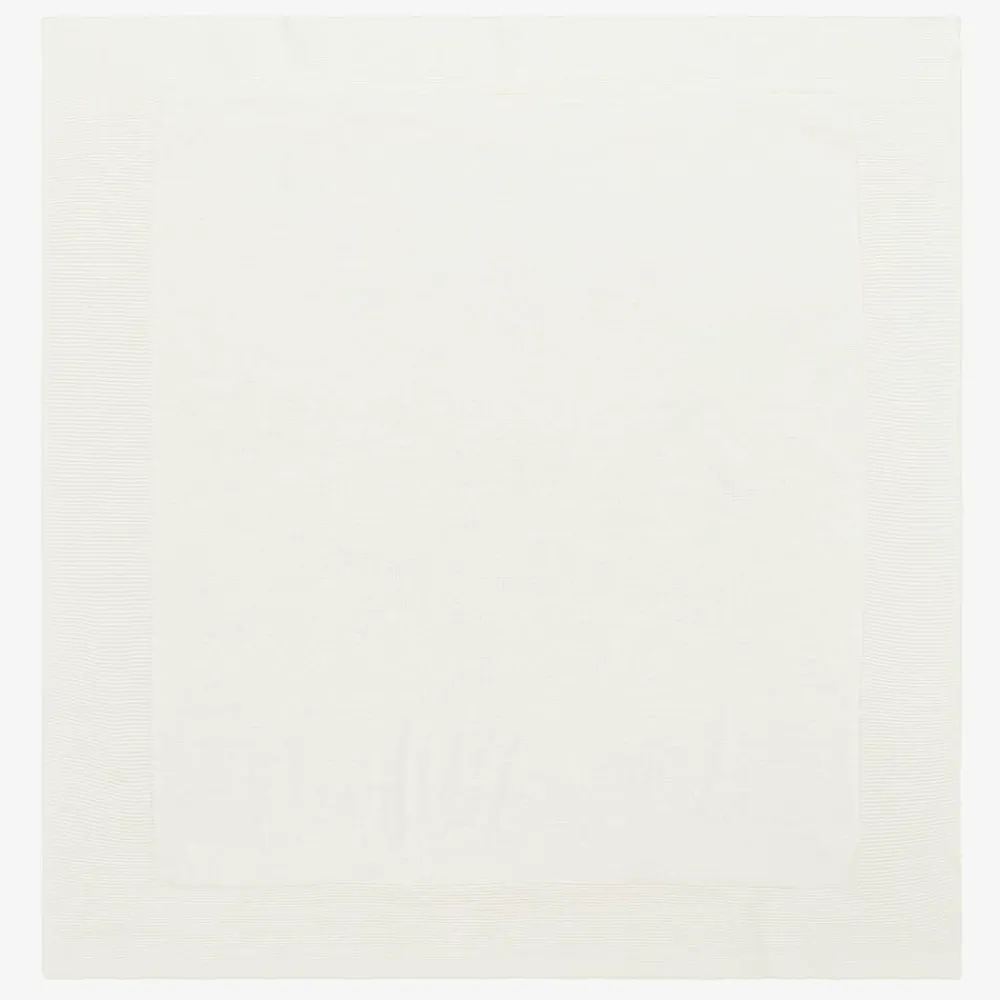 Mebi Gifts*Ivory Knitted & Lace Blanket (88cm)
