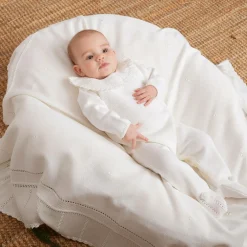 Artesanía Granlei Gifts*Ivory Knitted Baby Shawl (136cm)