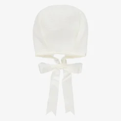 Mebi Hats*Ivory Knitted Cotton Lace Baby Bonnet