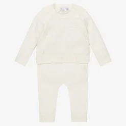 Beatrice amp; George Outfit Sets*Ivory Knitted Wool & Cotton Trouser Set