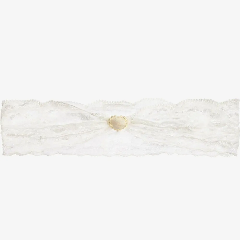 Cute Cute Hair Accessories*Ivory Lace & Pearl Headband