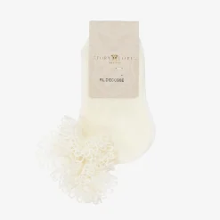 Story Loris Socks*Ivory Lace Cotton Baby Socks