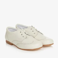 Childrens Classics Traditional Shoes|Brogues*Ivory Leather Brogue Shoes