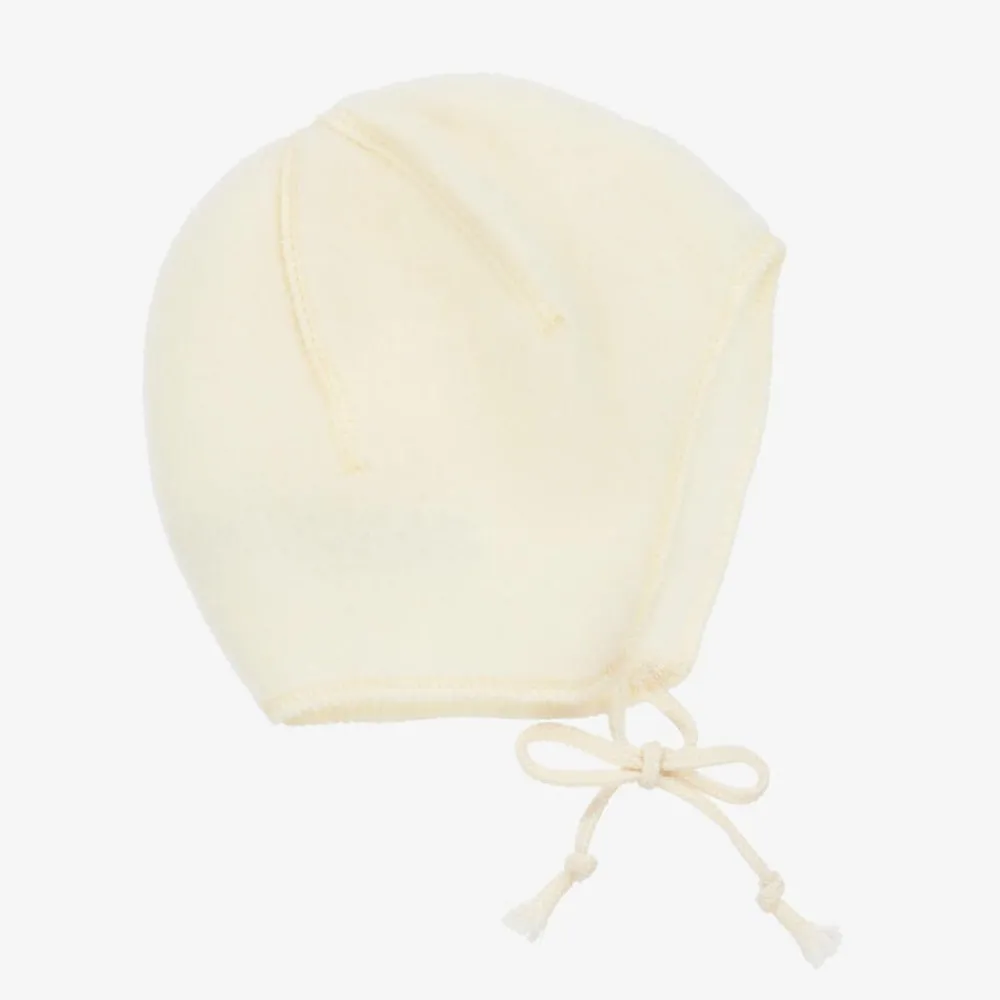 Joha Hats|Hats*Ivory Merino Wool Fleece Baby Bonnet