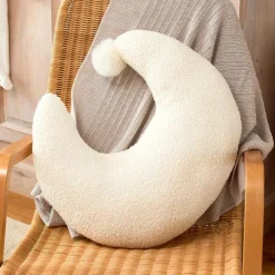 Jamiks Gifts|Nursery Accessories*Ivory Moon Bouclé Fleece Nursing Pillow (52cm)