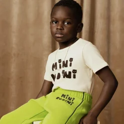 Mini Rodini Tops*Ivory Organic Cotton Cats T-Shirt OffWhite