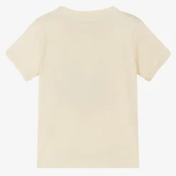Mini Rodini Tops*Ivory Organic Cotton Cats T-Shirt OffWhite