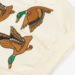 Mini Rodini Tops*Ivory Organic Cotton Embroidered Sweatshirt