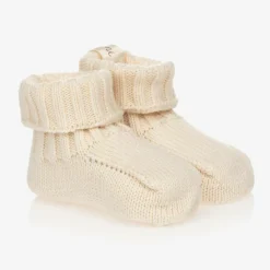 NaturaPura Booties|Booties*Ivory Organic Cotton Knit Booties