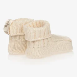 NaturaPura Booties|Booties*Ivory Organic Cotton Knit Booties